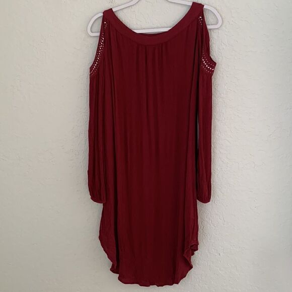 Knox Rose Cold Shoulder Embellished Rayon Long Sleeve Dress Size S - Picture 2 of 8